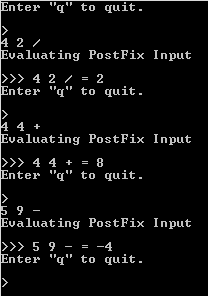 Postfix Calculator